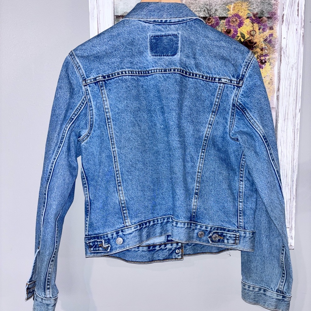 Vintage 80’s Levi Denim Trucker Jean Jacket 77434-0220 Size Lg Red Tab - Picture 3 of 6